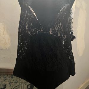 Forever 21+  Black Lace Bodysuit Size 3X